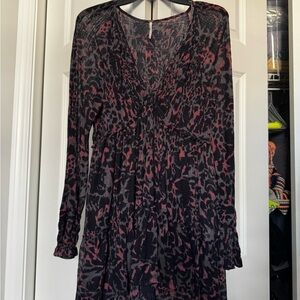 Free People Black and Pink Long Sleeve Dress/Tunic